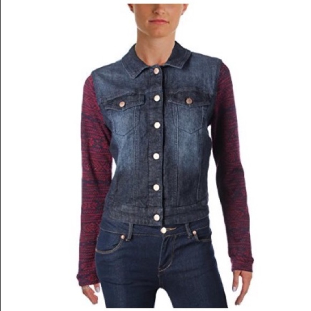 ⏬ Tinseltown Women's Denim/Jean Knit Sleeve Jacket